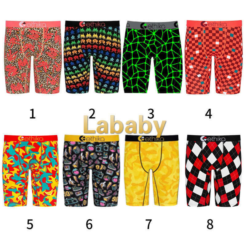 

Men Swimwear Designer Slim Sexy Ethika Shorts Trendy Leopard Printed Short Pants Boxer Men Quick Dry Briefs Shorts Sports Beach Swimsuits, Yellow-5