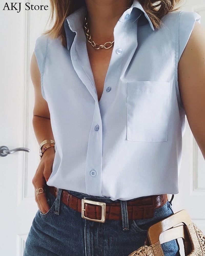 

Women Blouse Shirt Button Design Blouses Ladies Blusas Women's & Shirts, White