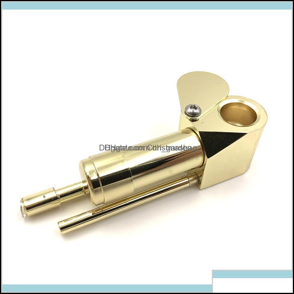 

& Aessories Household Sundries Home Garden Premium Brass Proto Metal Smoking Pipe For Dry Herb Tobao Mini 3Dot38 Inch Portable Pipes Drop De