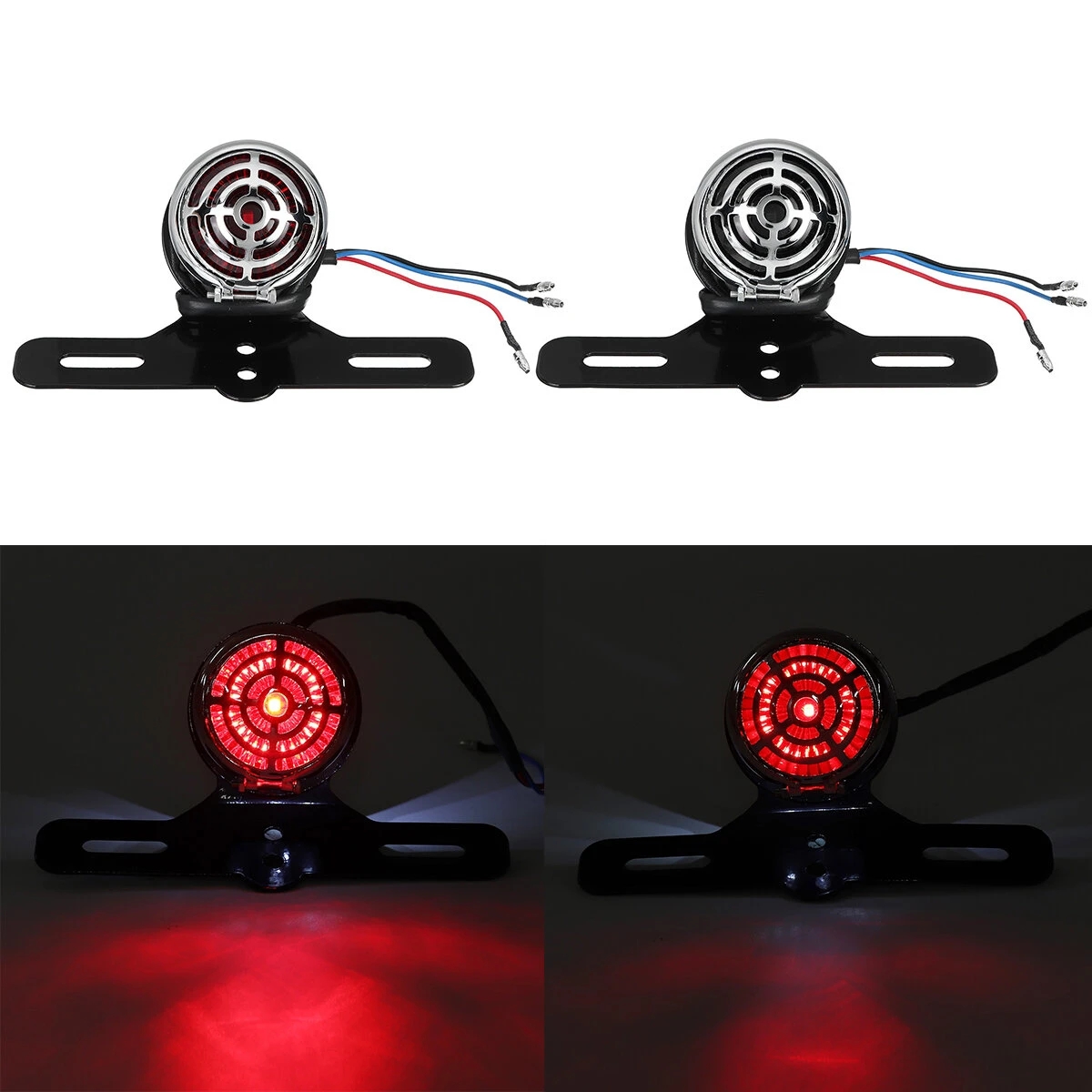

Universal Motorcycle Motorbike Led Rear Tail Brake Stop Light Number Plate Lamp