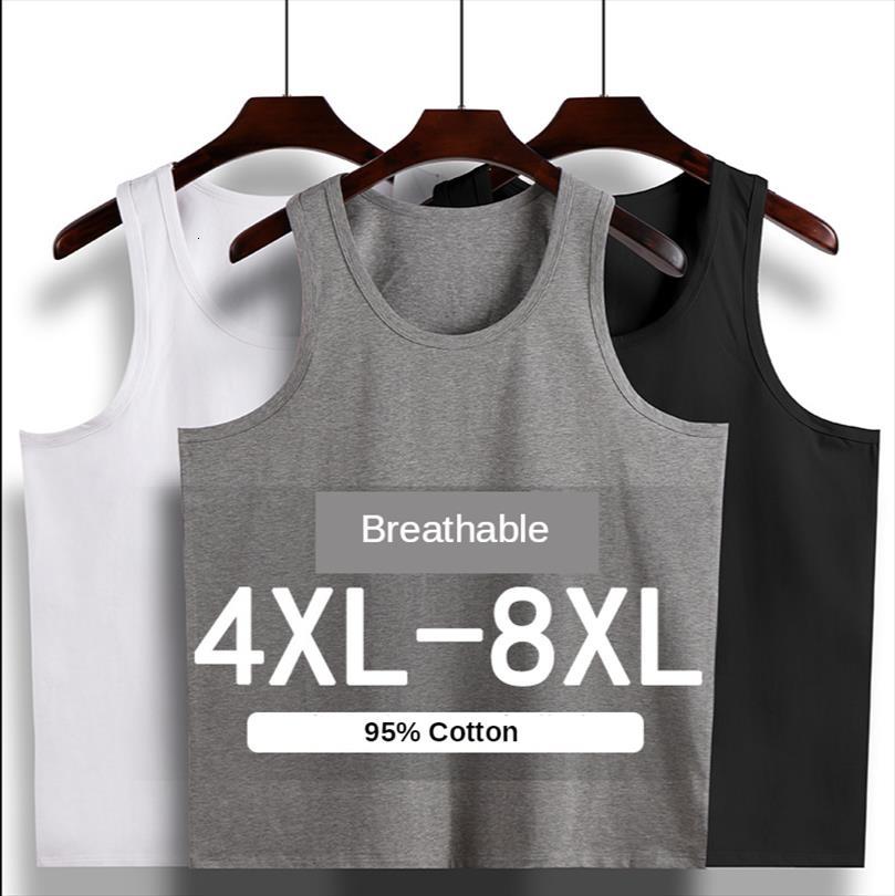 

plus size 4xl 5xl 6xl men 7xl 8xl gym tank stretch cotton loose white vest big bodybuilding debardeur homme, White;black
