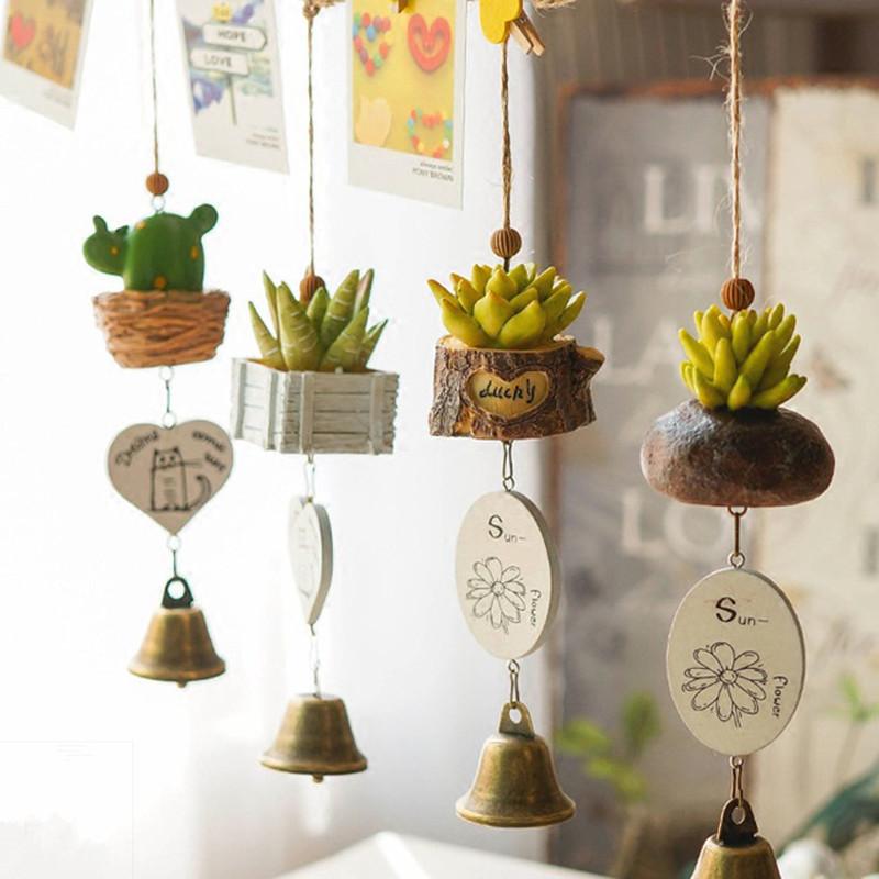 

Nordic Pastoral Resin Wind Chimes Succulent Planter Flower Pot Home Decoration Accessories Hanging Pendants Ornament Bell Decorative Objects