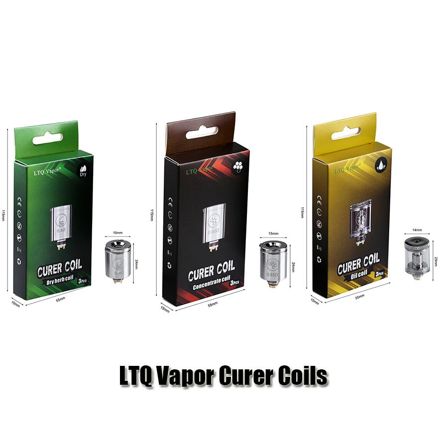 

Authentic LTQ Vapor Curer Coil E-cigarette Dry Herb Concentrate Wax Oil Coils Atomizer Core Replacement 0.4ohm 0.65ohm Vaporizer Head 3 pcs Per Box