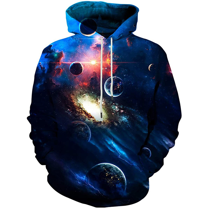 

Dirty point 3D printing hoodie visual impact party top punk goth round neck high quality American sweater hoodie, Black