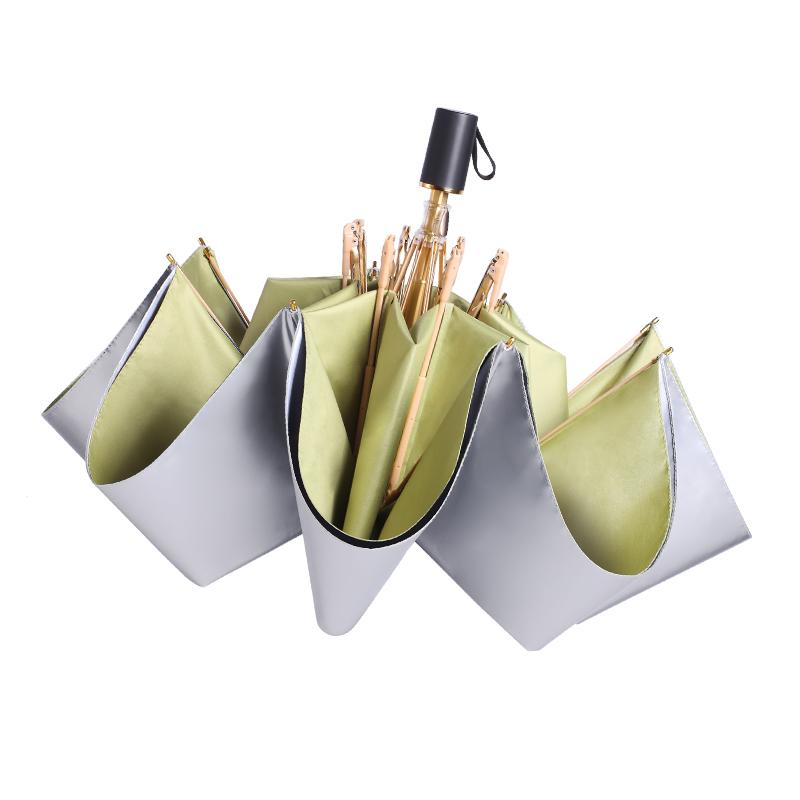 

Umbrellas Double Layer Sun Umbrella Japanese Strong Anti Uv Men Silver Coating Summer Parasol Sonnenschirm Clear AB50UB, Green