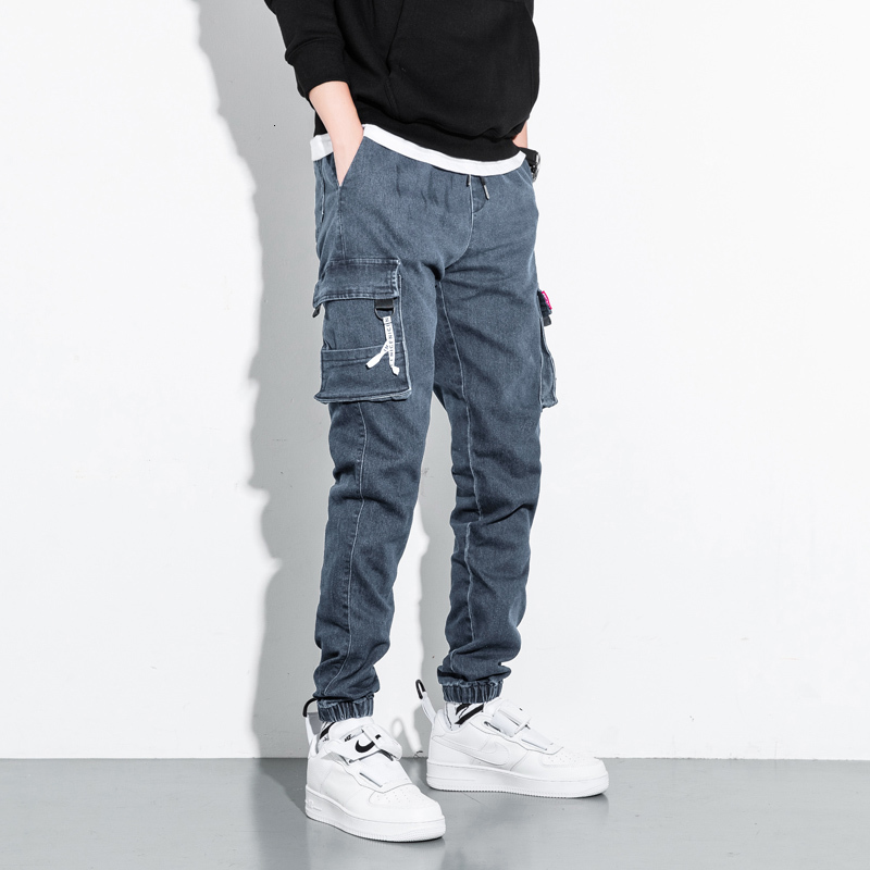 

Men' Pants Black Men Fashion Slim Classic Jeans Jogger Cargo Streetwear Harajuku Hip Hop Big Size 8XL, Blue