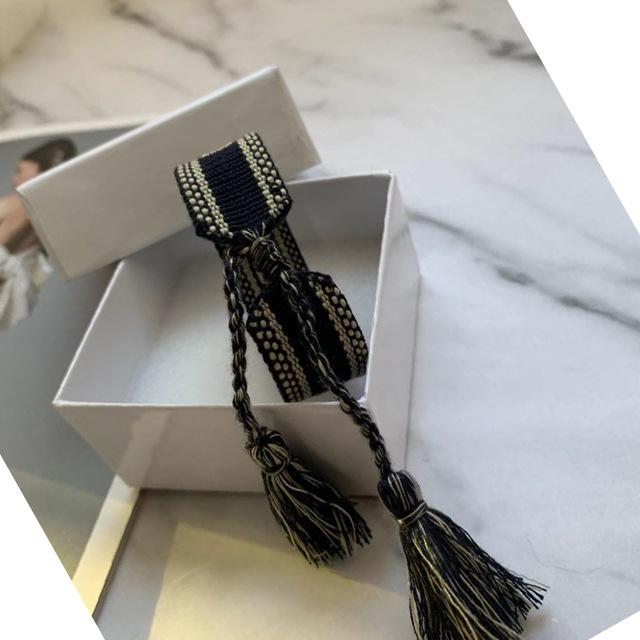 Brand Fashion Jewelry For Men Women Handmade Cotton Signture Embroidery Designer Bracelet Woven Bangle Fabrics Jewelry with white box-image-737752136