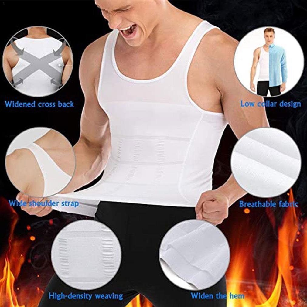 

shaping vest mens slimming body men shapewear corset shirt belly waist male tummy burning trainer fat gi c4n4, White;black