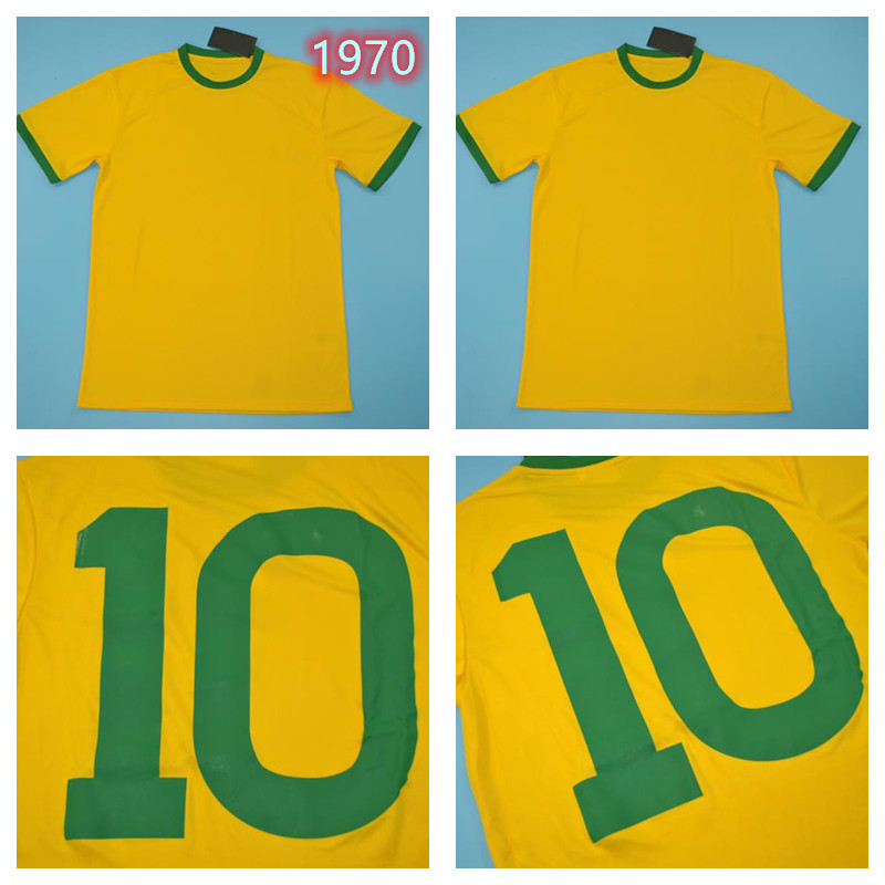 

# 10 Pele 1970 world cup Brasil retro soccer jersey Vintage Classic commemorate antique Collection 70 football shirt home yellow futebol
