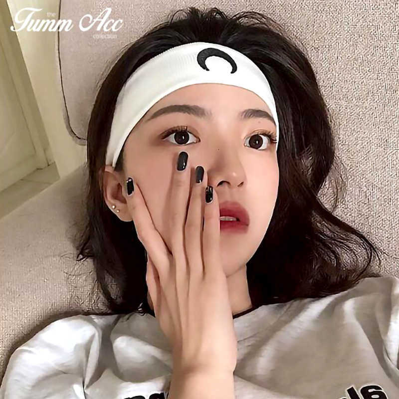 

Net Red Sports Hair Band Men's and Women's Fitns Personality Moon Running Sweat Absorbing Headband Korean Headband