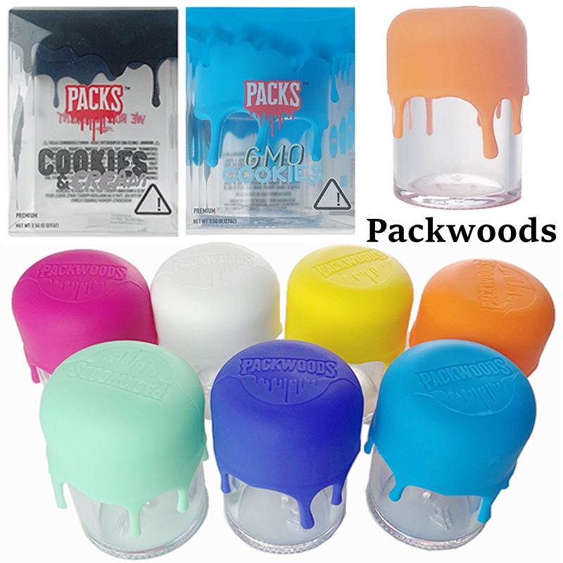 

8 Colors Packwoods PACKS Dry Herb Storage Bottle Silicone Cap Smoking Accessories Cookies Runtz Glass Jar Tube Preroll Joint Packaging Plast