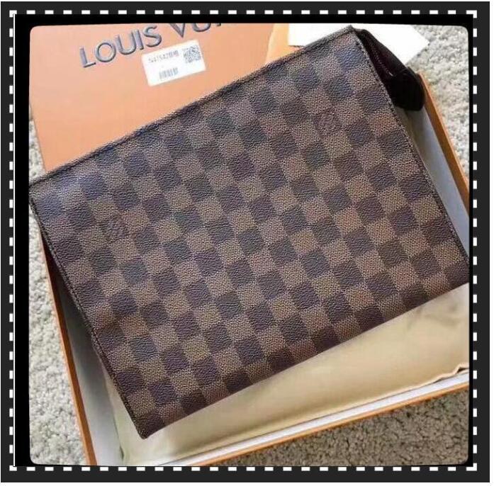

Classic LVLOUISVITTON BagVUTTON Presbyopic Checkerboard Canvas Toiletry Bag Cosmetic Bages Large Clutch Shoulder Bagss, Red;black