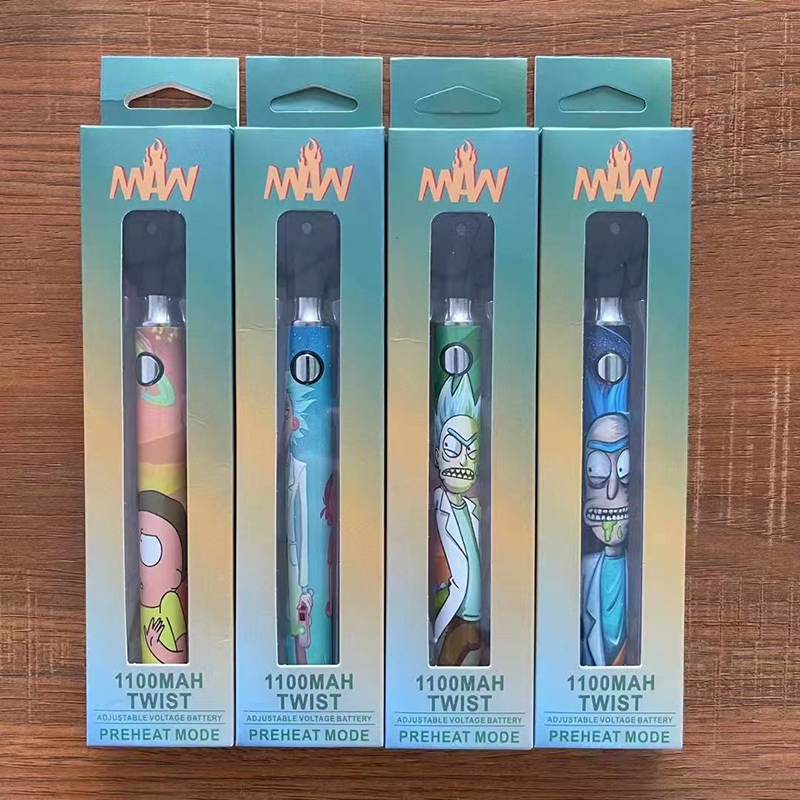 

MAW Preheat Mod Twist Adjustable Voltage Vapes Battery 350mAh 650mAh 900mAh 1100mAh Preheating 510 Thread Vape Pens Ecigs Batteries with USB Charger