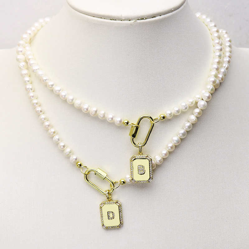 

5 Strand strand letter pendant jewelry Pearls necklace accessories gift for women 51528