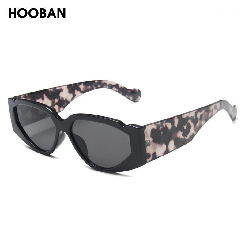 

Sunglasses HOOBAN 2021 Leopard Cat Eye Women Fashion Triangle Sun Glasses Female Vintage Rectangle Eyewear UV400