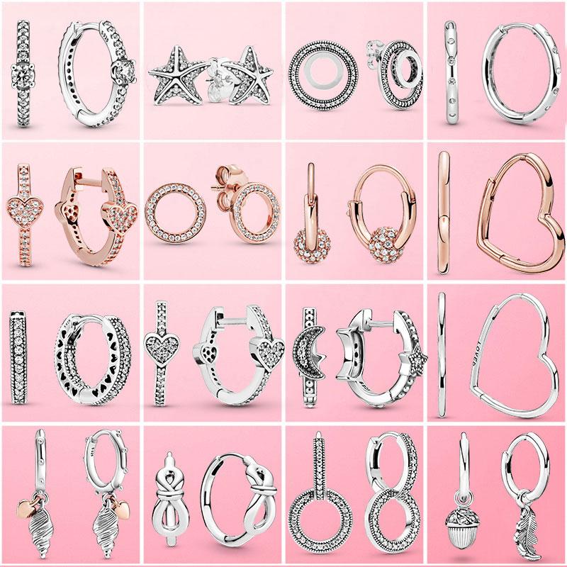 Dangle & Chandelier Silver Earrings 925 Sterling Ocean Series Heart Moon Star Infinity Drop For Women Earings Fashion Jewelry-image-705354805