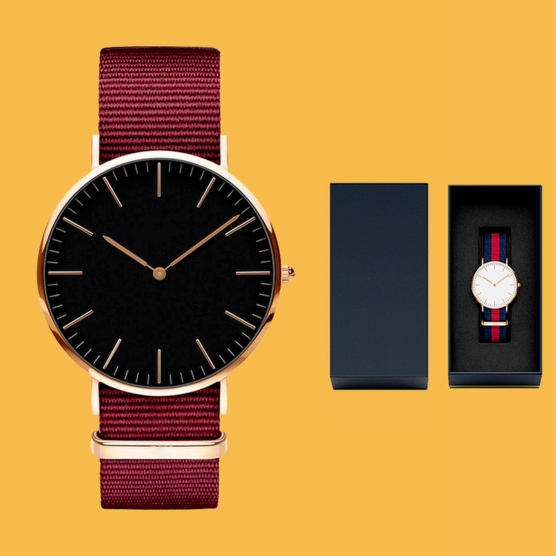 

7-1Mens watches ladies watch couple stainless steel dial simple designer sports fashion montre de luxe nylon strap 36mm40mm, No watch