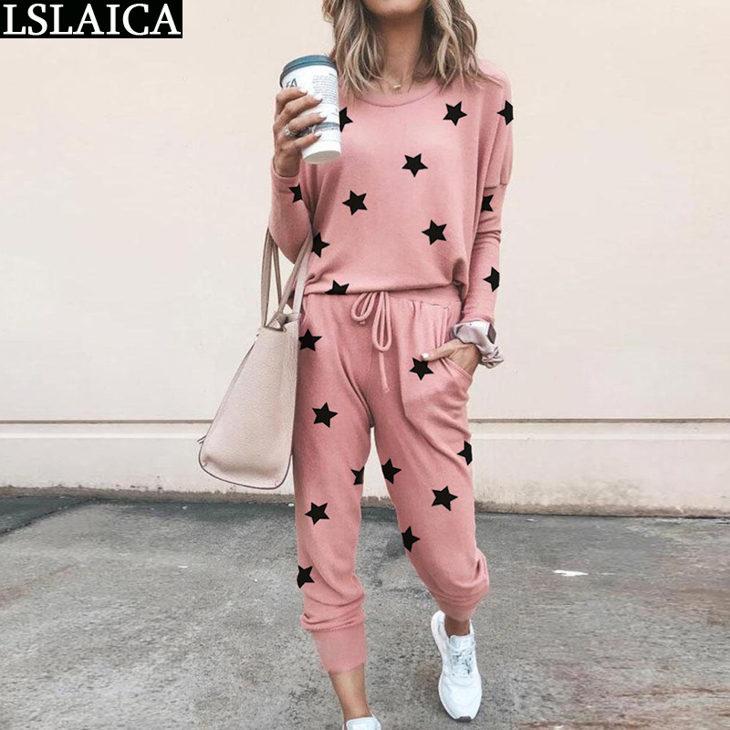 

Two Piece Outfits Long Sleeve Top&Long Pant Plus Size Print Tie-Dye Tracksuits Women Set Casual Sport Loose Ropa Deportiva Mujer 210520, Gray