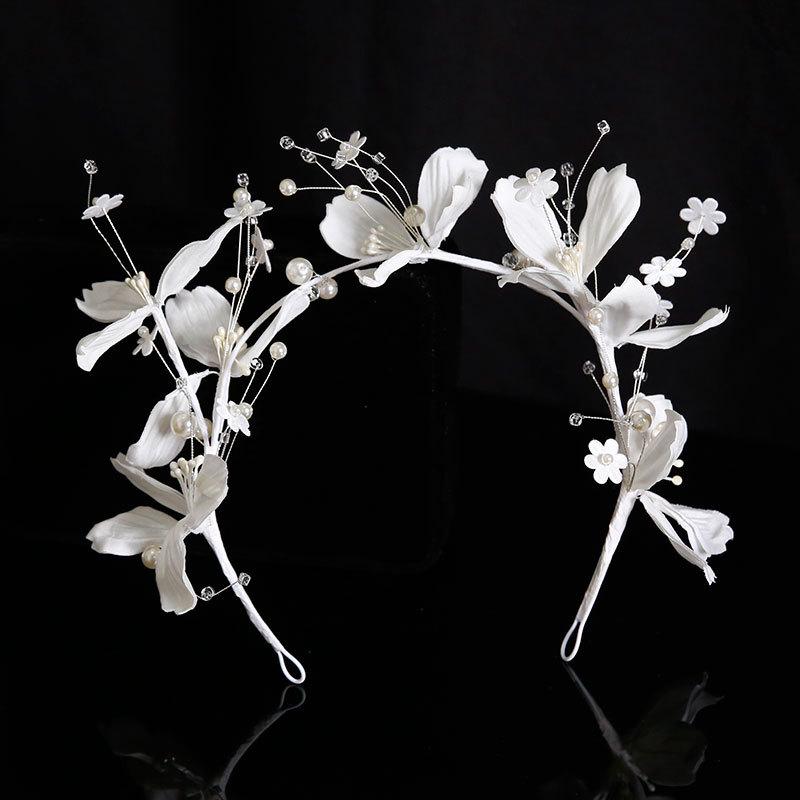 

Headpieces The Fairy Flower Hair Hoop Korean White Temperament Bride Accessories Wedding Headdresse