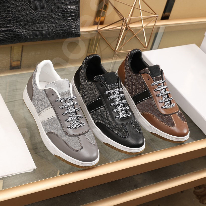 

B Oblique Runner Sneaker Be to one Shoes Black Whiten Brown Suede Leather Trainers Mesh word Casual sports sneakers B25 RUN shoe Size 38-44, White;red