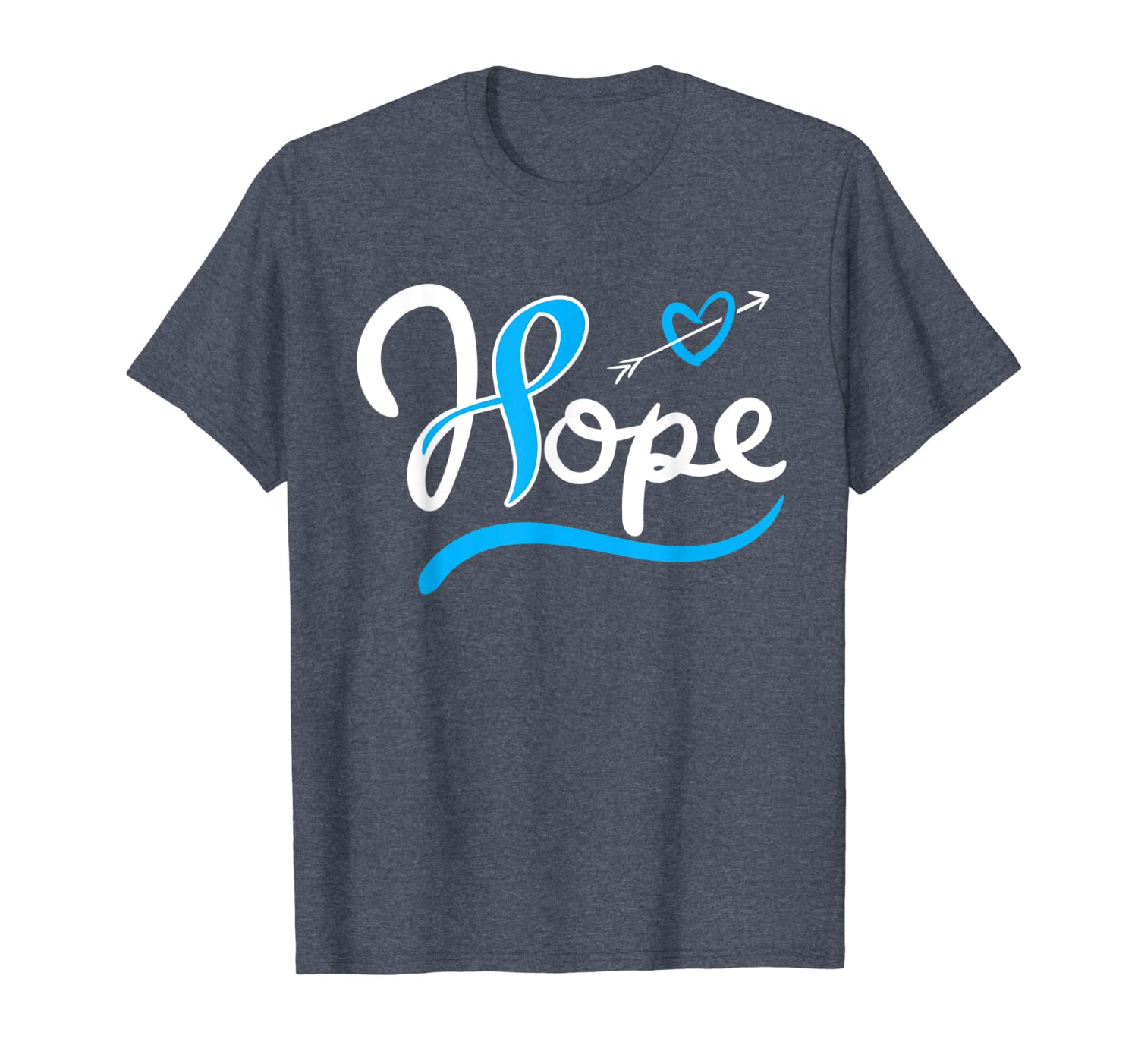 

hope blue ribbon heart shirt i prostate cancer awareness, White;black