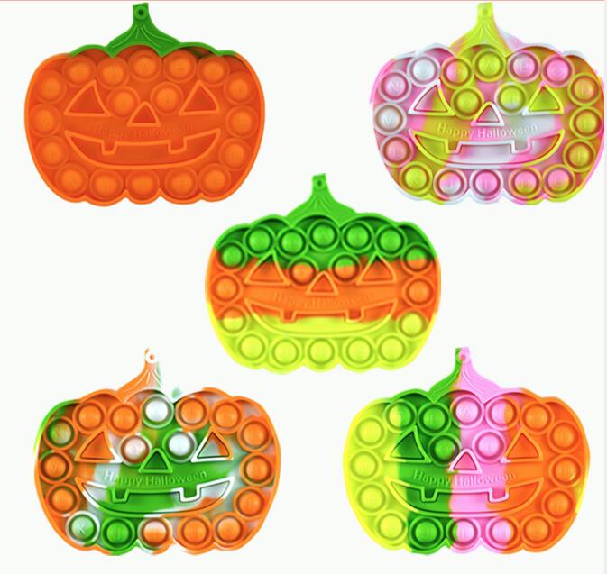 

Halloween Pumpkin Ghost Pioneer Fidget Toys Outdoor Games Keychain Push Pop Rainbow Desktop Puzzle Sensory Anti Stress Bubbles Board Decompression Toy Pandent