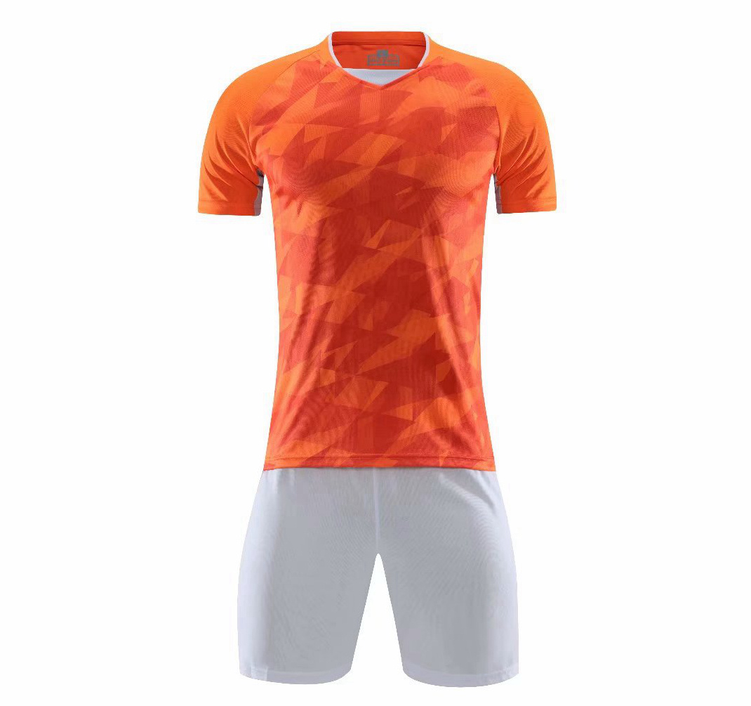 

orange Children Kids Soccer Jersey Set Men Adult Football Kits uniforms customized Futbol Training Shirts Short Suit