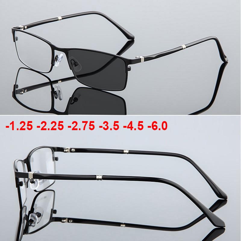 

Sunglasses Transition Myopia Glasses For Men Women Pochromic Matel TR90 Optical Spectacle 2.75 -3.5 -6.0