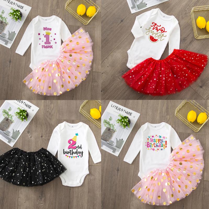 

Girl's Dresses Baby Girls 1st/2nd Birthday Outfit Cake Smash 2nd Shirt Tutu + Bodysuits Set Clothes Drop Ship, S206-lqpwhypk-