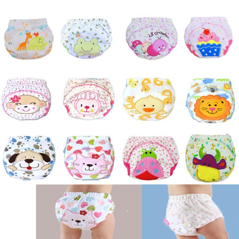 

Cloth Diapers Baby Kids Cartoon Cotton Nappy Underwear Training Pants Potty Diaper Infant Washable