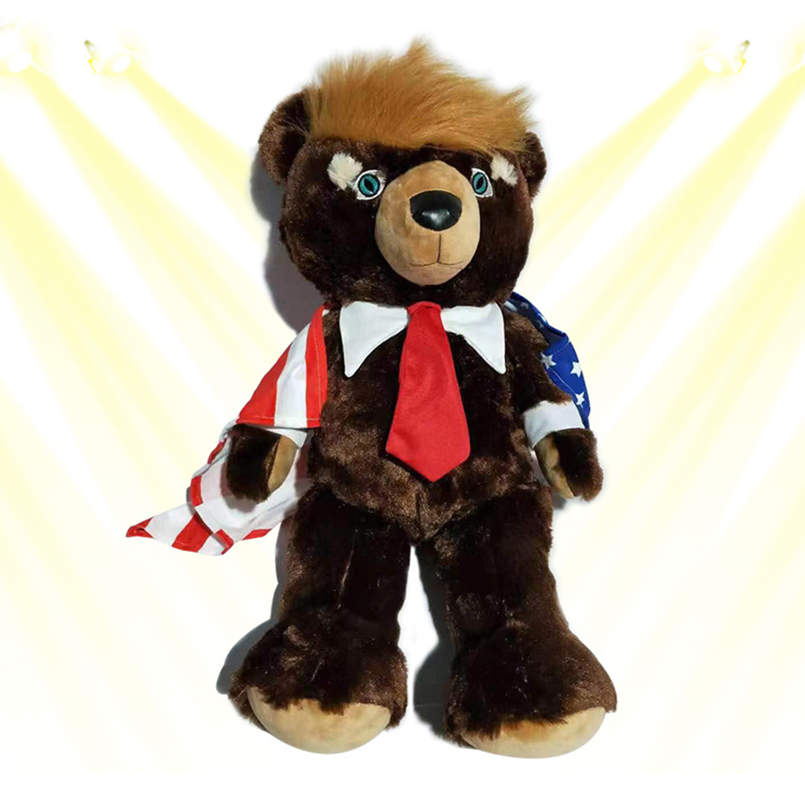 

30cm Donald Trump Bear Plush Toys Cool USA President Bear With Flag Cute Animal Bear Dolls Trump Plush Stuffed Toy Kids Gifts