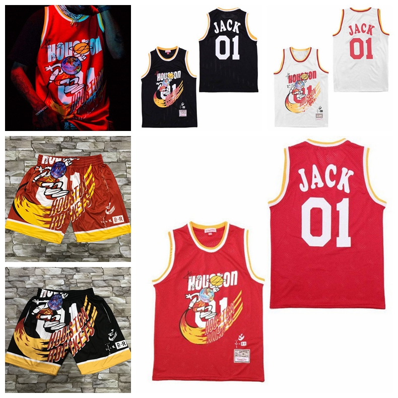

2018 HoustonRocketsMen Travis Scott 01 Jack Mitchell Ness Bleacher Report basketball Jersey size s-3xl