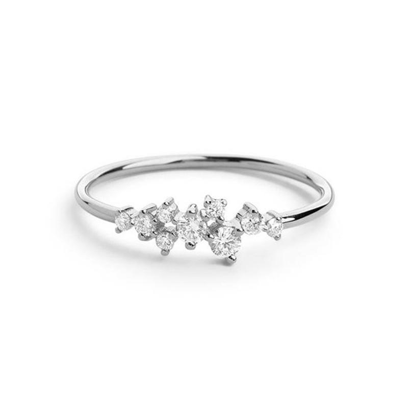 

Wedding Rings Fashion Engagement Ring For Women Colorful Dazzling CZ Stone Jewelry Simple Stylish Female Finger Anillos