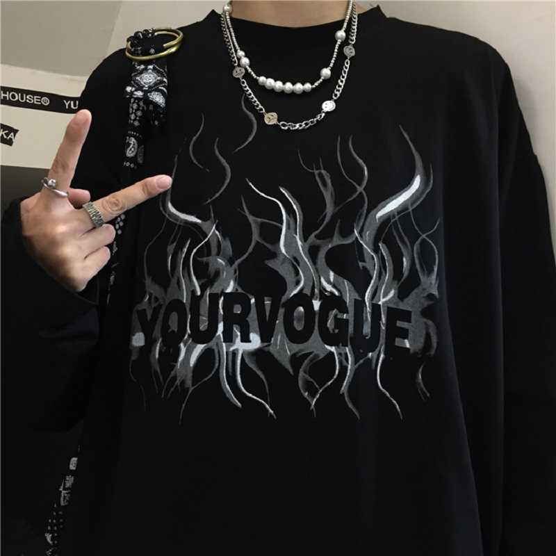 

Korea Ulzzang women hooded sweatshirt Harajuku loose big size hip-hop Letter gothic streetwear punk clothing 210608, Black