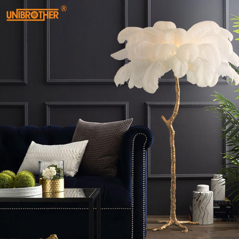 

Feather Floor Lamp Tripot Standing Lights For Living Room Bedroom Home Christmas Decoration Led Colorful Creative Lighting Lamps