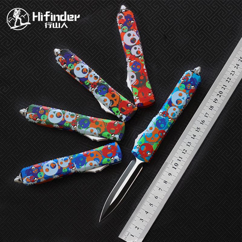 

Hifinder skull knife blade:D2(Black) handle:Aluminum(CNC 3d) camping survival outdoor EDC hunt Tactical tool dinner kitchen knife