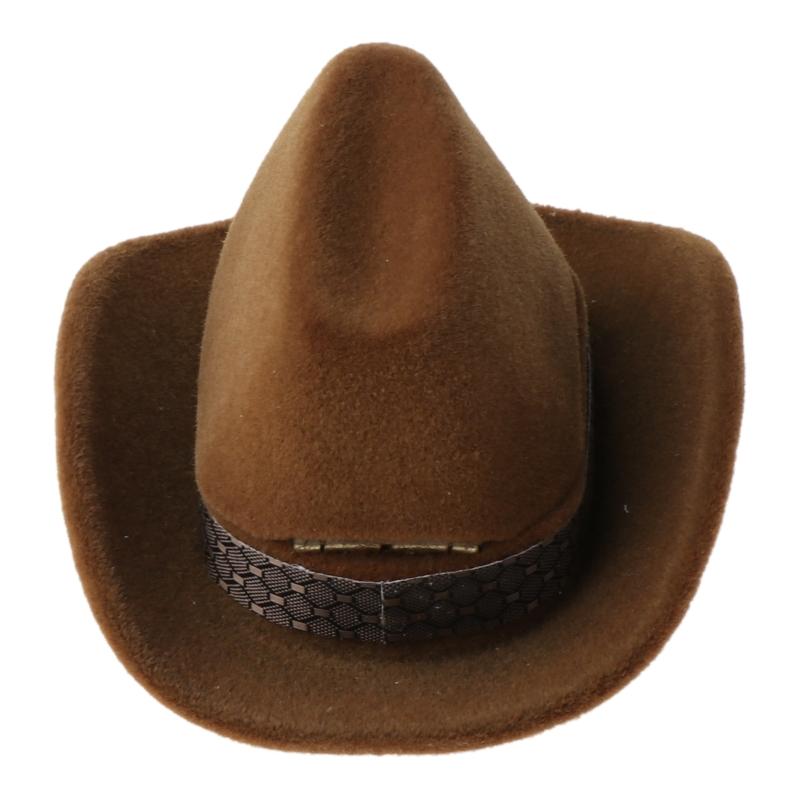 

Jewelry Pouches, Bags Creative Cowboy Hat Shape Rings Box Jewellery Display Storage Case C7AF