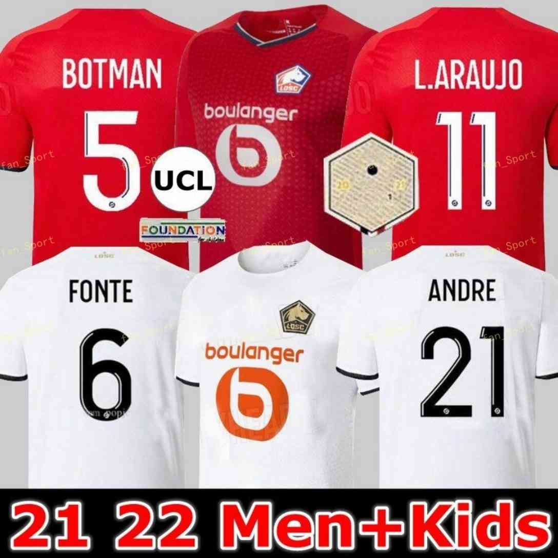 

LOSC Lille 2021 2022 soccer jerseys BURAK DAVID FONTE BAMBA YAZICI football shirt 20 21 22 Lille Olympique JIKONE 10 maillot Adult Kids Kit, Kids away