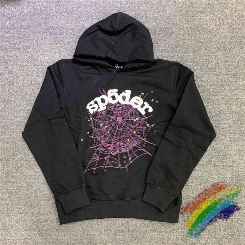

Foaming Printing Sp5der 555555 Angel Number Hoodie Men Women 1:1 Qualityspider Web Pattern Pullover Sweatshirts
