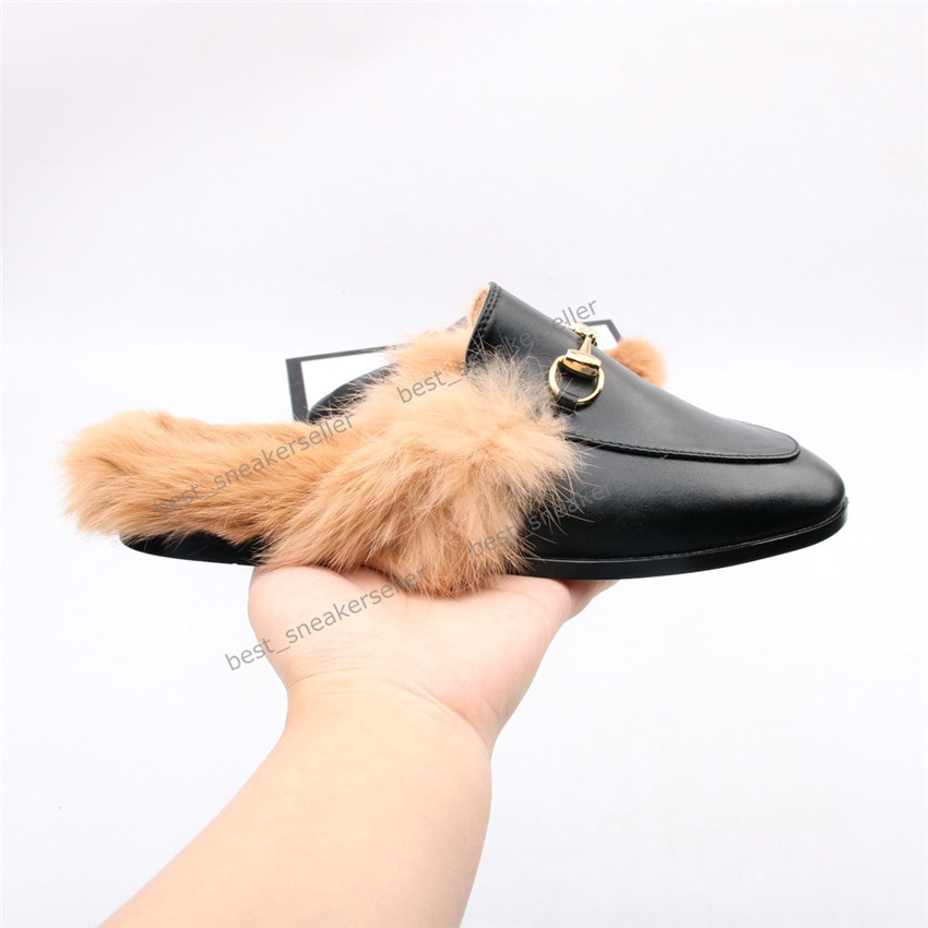 

Fur Wool Women Slippers Mens Loafers Genuine Leather Cowhide Sandals Slide Espadrilles Loafer Casual Shoes Metal Flip Flops Lace Velvet Lazy, Black