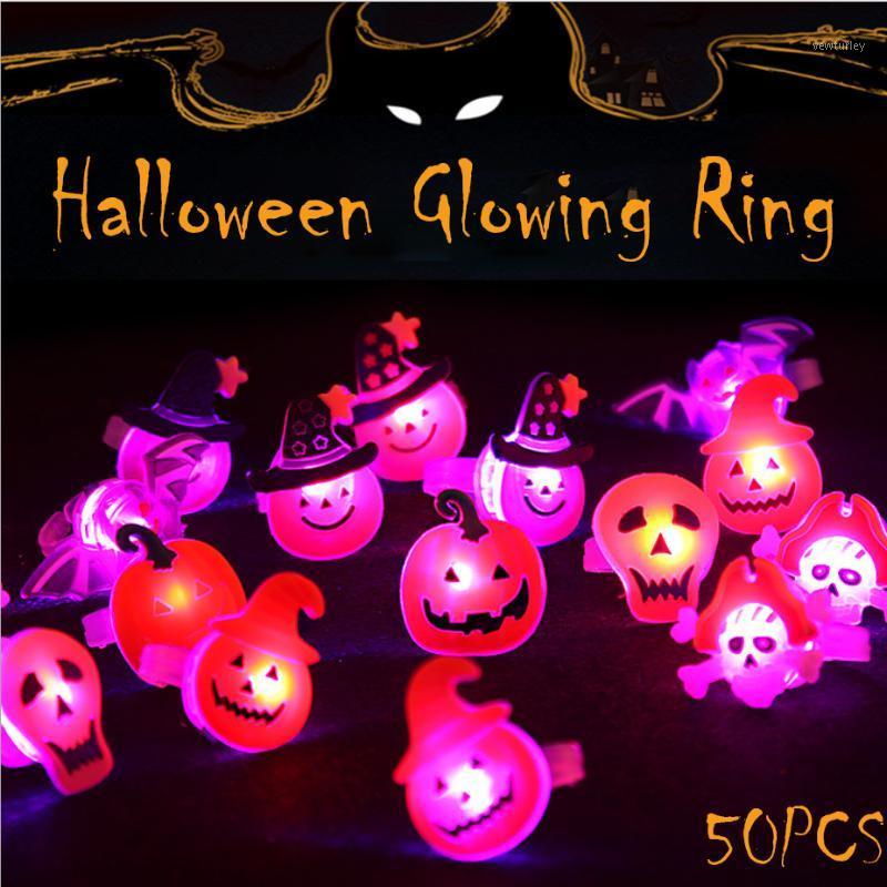 

Party Decoration Glowing Flash Rings Toys For Kids Cartoon Led Finger Light Flashing Baby Girl Birthday Gift Halloween Theme 50PC