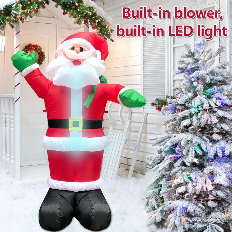 

Christmas Decorations 47'' Snowman Inflatable Santa Claus With LED Lights Blow Up Model Xmas Light-Up Party Decor