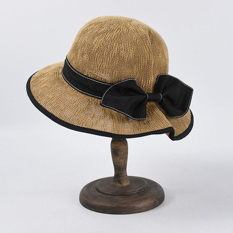 

Wide Brim Hats 2022 Summer Straw Hat Women Bow Multicolor Beach Sun Foldable Block UV Protection Panama Bone Chapeu, Grey