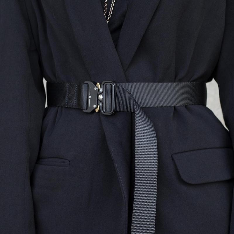 

Owen Seak Men Women Canvas Belt Gothic High Street Adult Blackstreet 130CM Belts, Black;brown