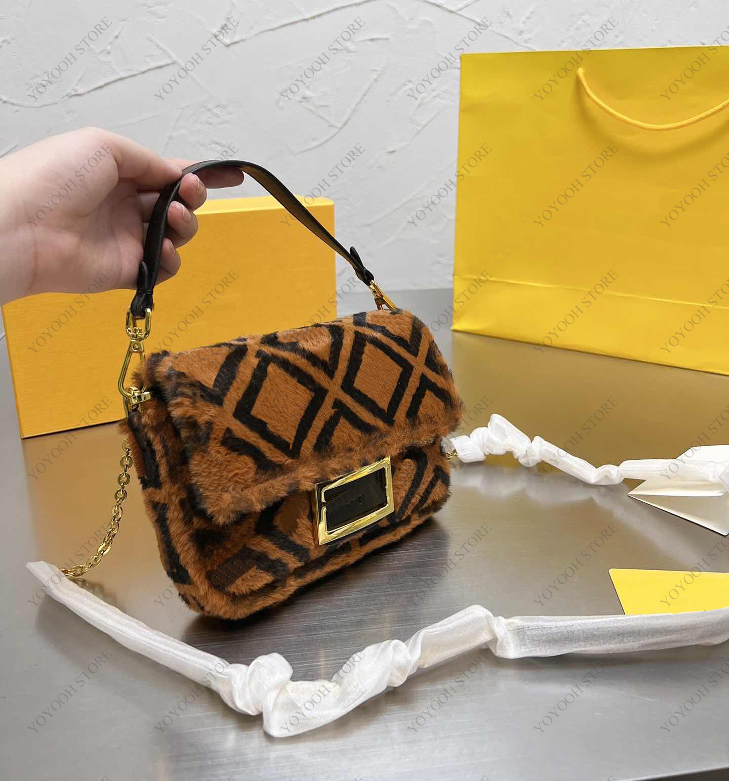 

Fashion Shoulder Bags Plush totes Baguette designer handbag womanly underarm bag high quality classic letter cross body handbags, Make up for price