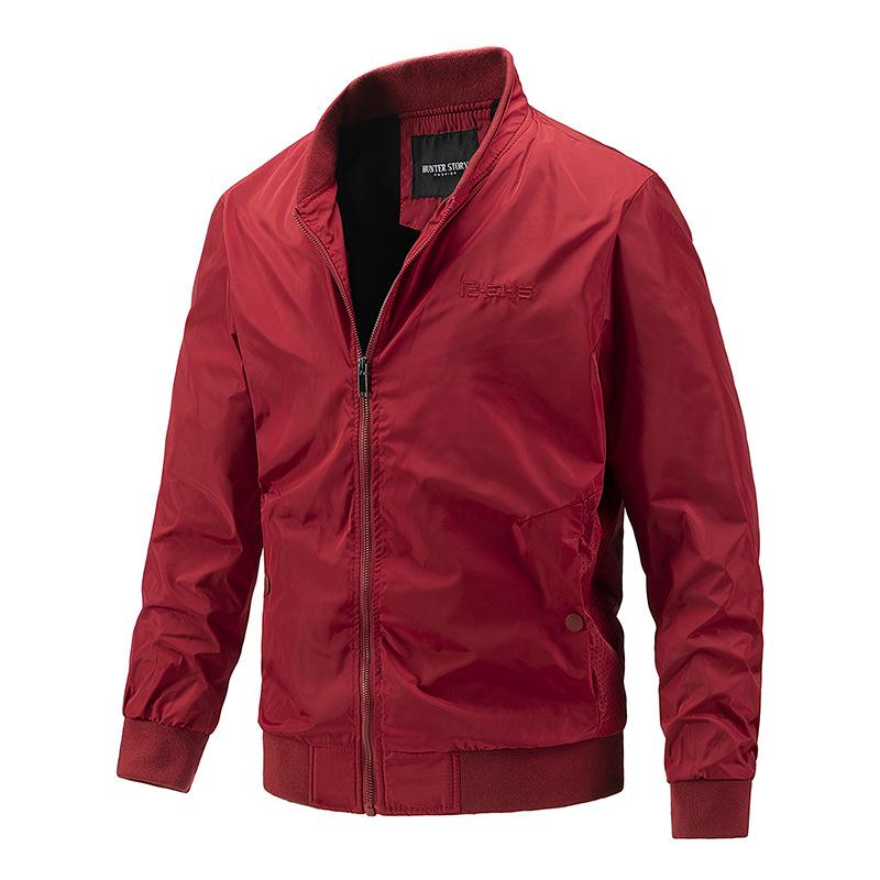 

Men's Jackets Jacket 2021 Clothing Slim Tooling Casual Solid Color Man Coats Fashionable Vintage Motor For Parkas, Red