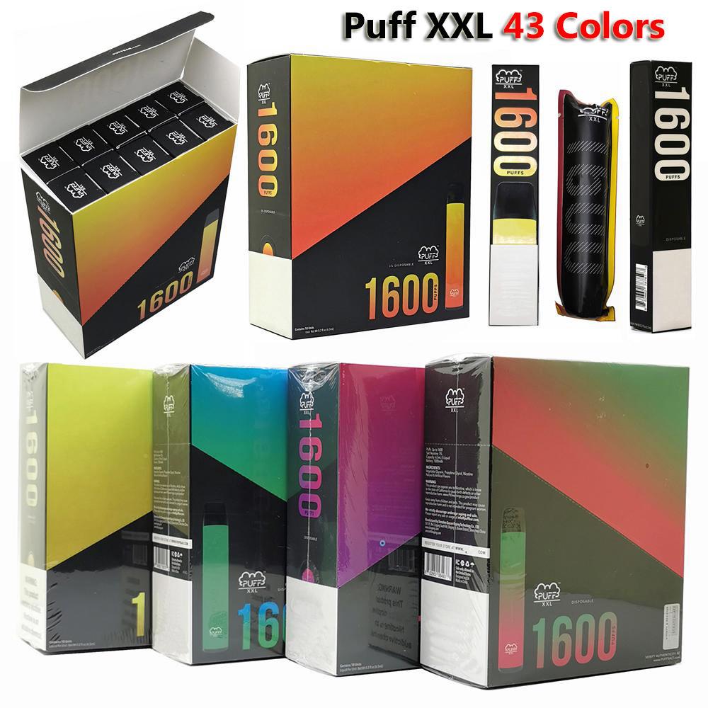 

1600 Puffs Puff Bar XXL Disposable Vape Pen E Cigarettes With Security Code High Quality Electronic Cigarette Vaporizer 43 Colors
