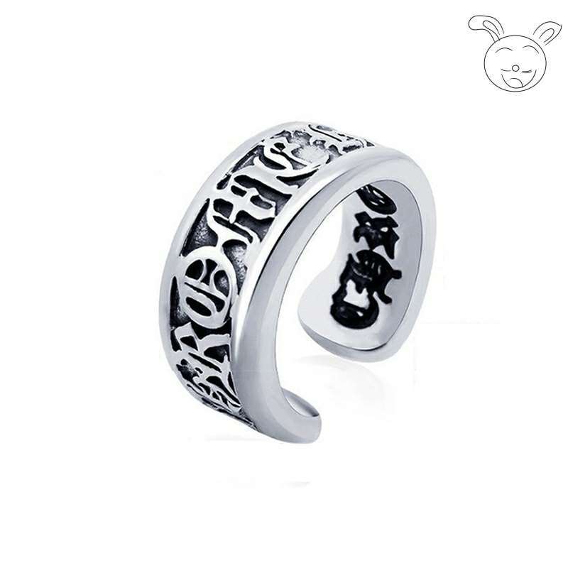 

Luxury Chrome/Hearts Couple Rings Men's aggressive croquet titanium steel ring punk style index finger make ol LM46