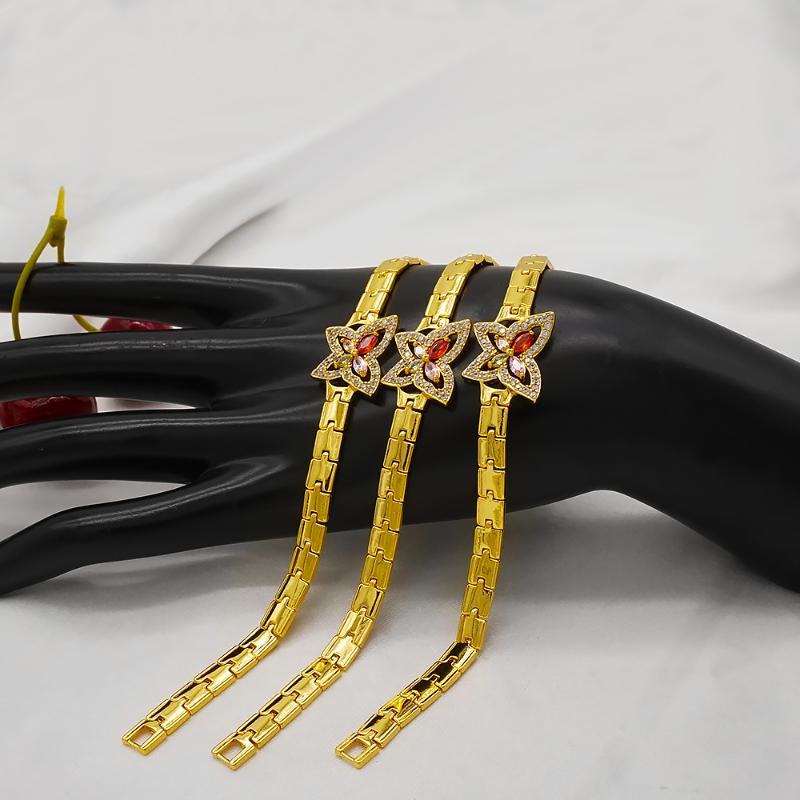 

Link, Chain Gold Bridal Costume Jewelry Cubic Zirconia Jewellery For Women Charm Bracelet Gifts