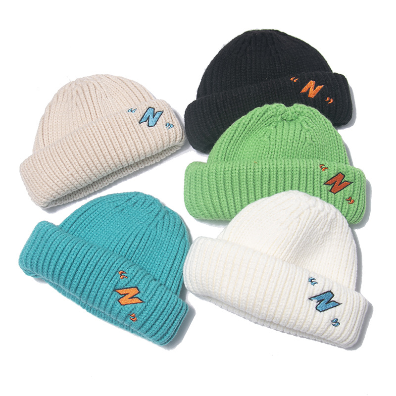 

Woolen Cap Womens Autumn and Winter Korean-Style Thickened Thermal Knitting Chinese Landlord Hat Yupi Skullcap Closed Toe Beanie Ha, Orange